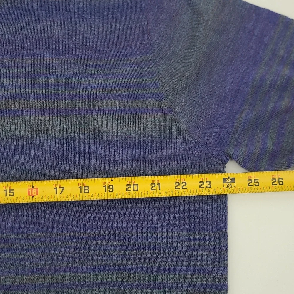 Bugatchi Gradient Striped V Neck Wool Sweater‎ Men's Size XLarge